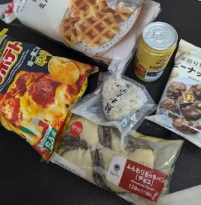 Assortment of snacks from FamilyMart
