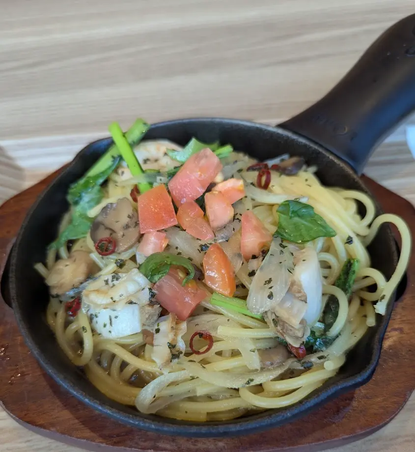 Seafood Pesto Spaghetti from Teppan Spaghetti