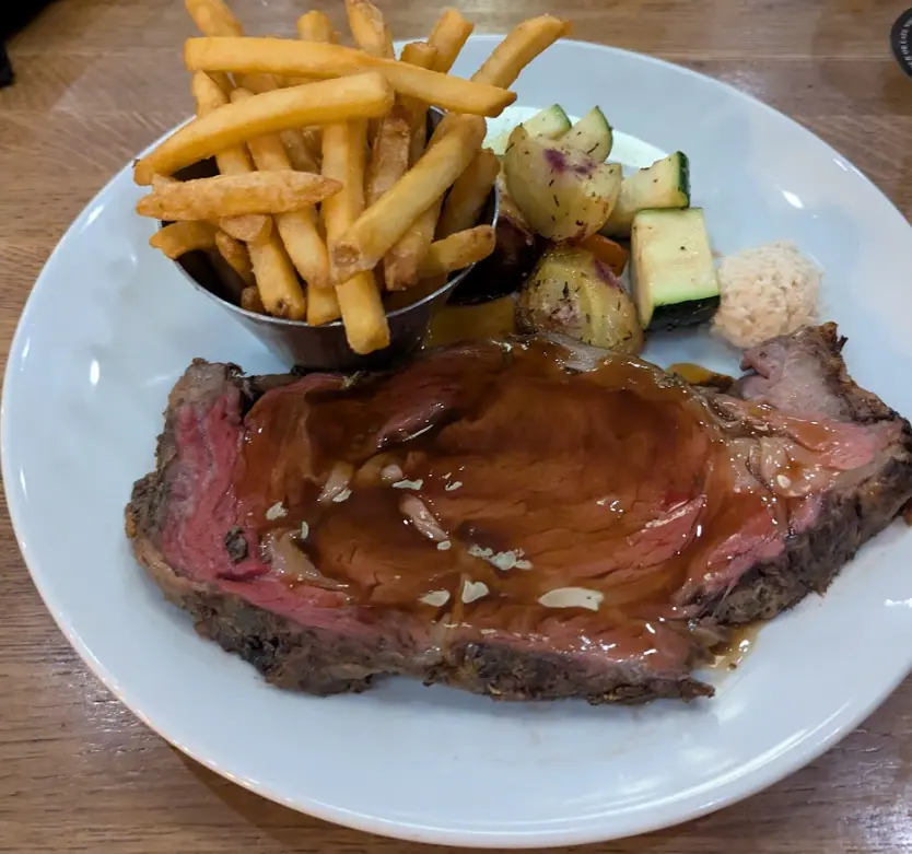 Prime Rib and Fries from Chop Steakhouse