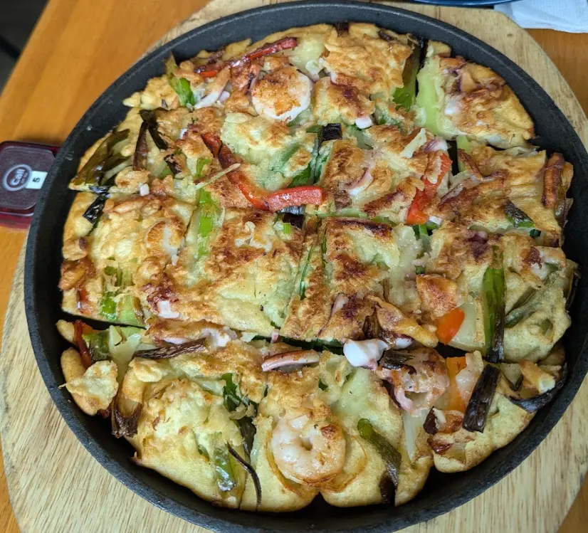 Seafood Pancake (Haemul Pajeon) from Jumak